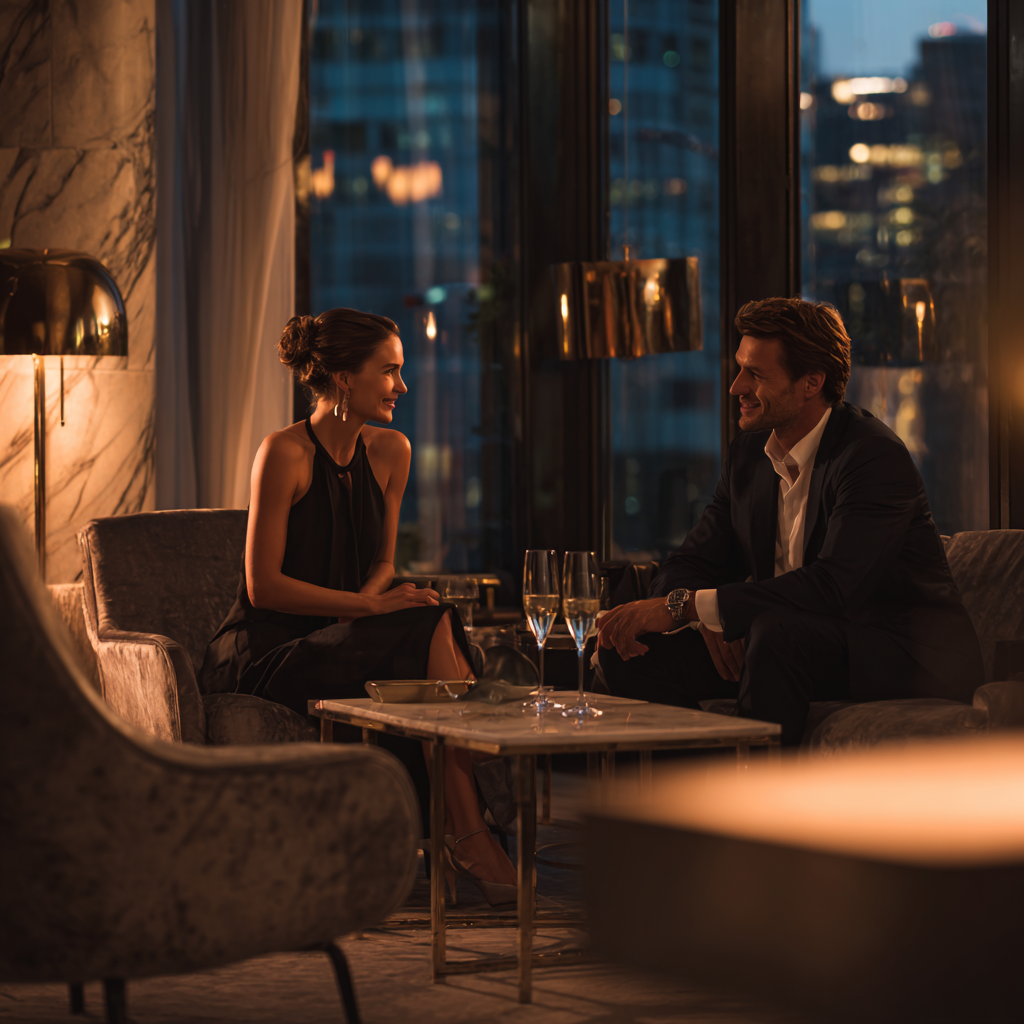 Quando é o Momento Certo para Falar de uma Mesada com o Teu Sugar Daddy? mujer guapa y hombre maduro cenando