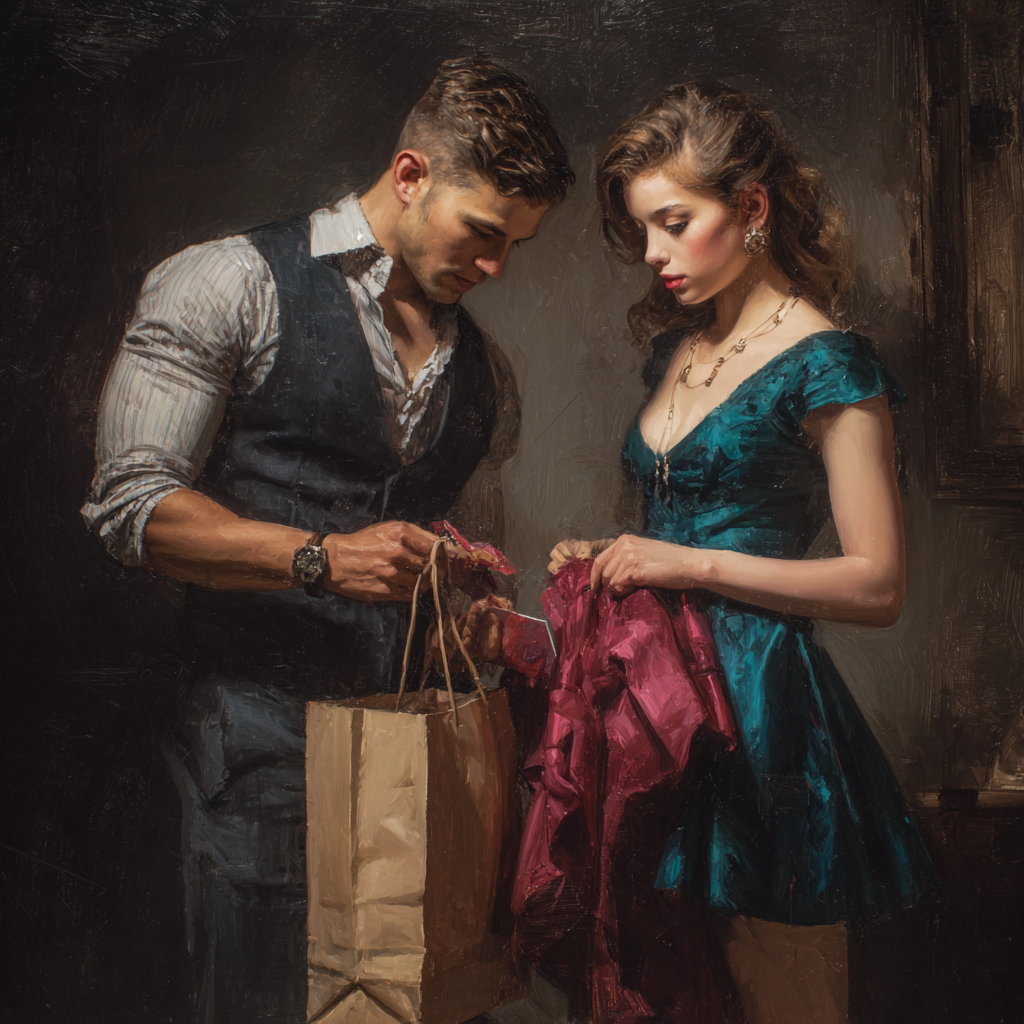 Encontra um Homem de Sucesso que Adore o Teu Estilo de Moda sugar comprandole ropa a su novia joven