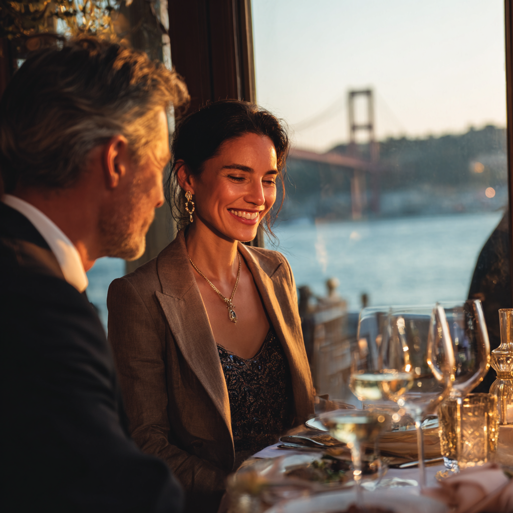 Planeando o primeiro encontro com um Sugar Daddy mujer guapa y hombre rico cenando