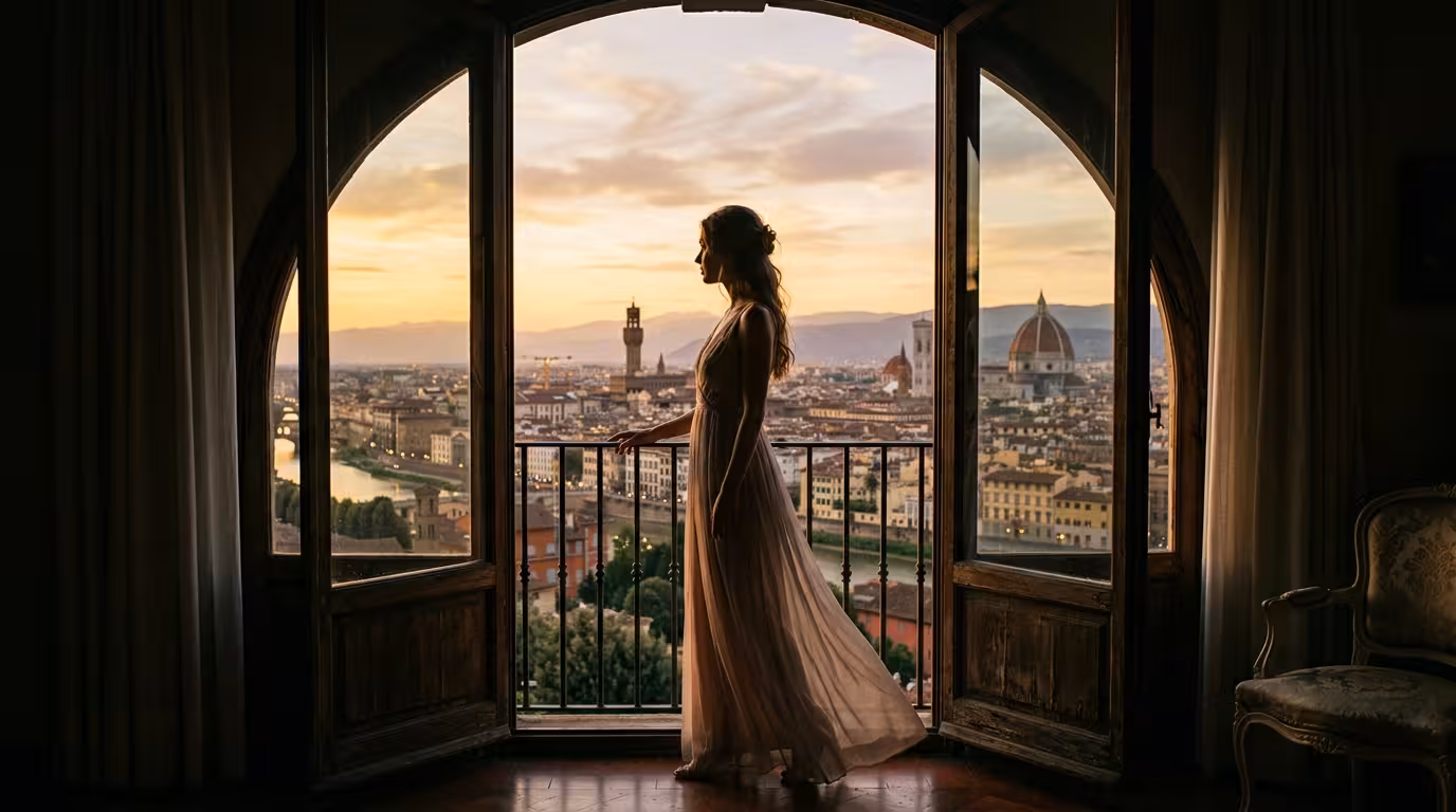 Sugar Baby Significado - Silhueta elegante de mulher junto a janela com vista para a cidade